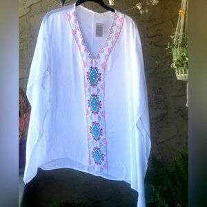 Embroidered swim cover up